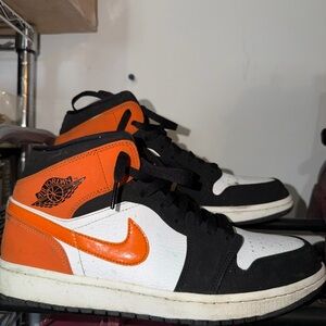Nike Air Jordan Sneakers - Black, White, Orange